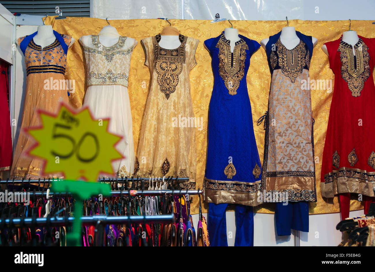 KUALA LUMPUR, MALAYSIA, 3 NOV 2015 Stall selling indian luxury