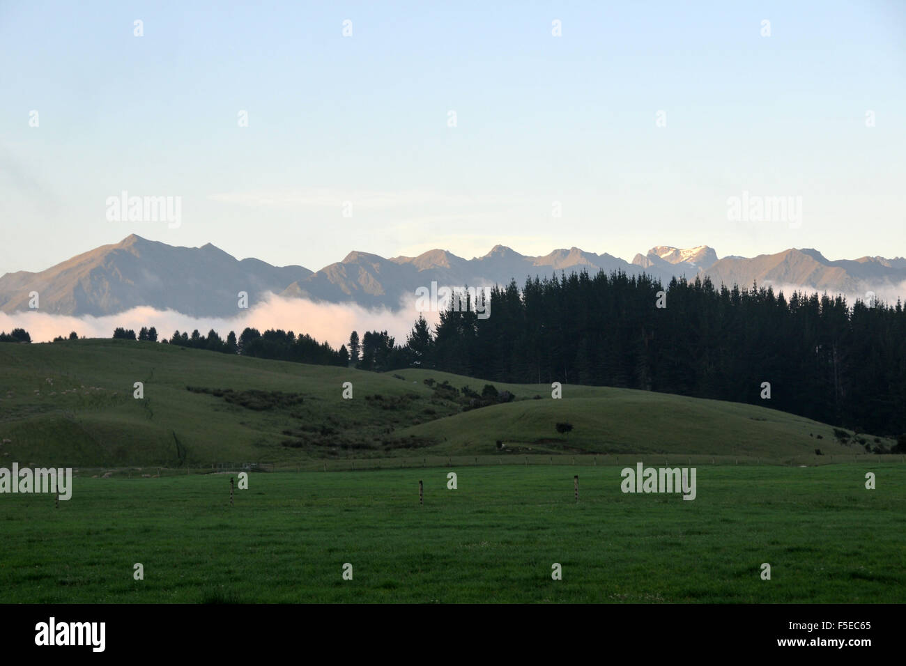 Countryside at Manapouri, Southland, South Island, New Zealand Stock Photo