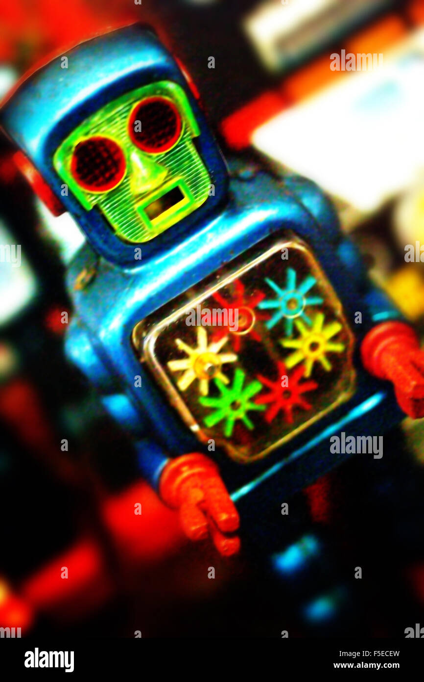 Vintage toy robot Stock Photo