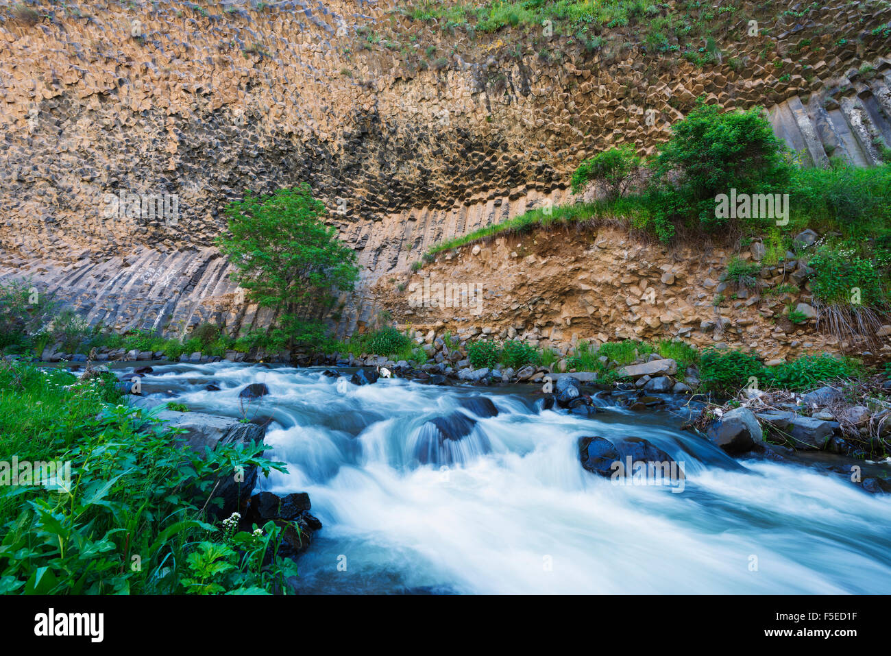 Symphony of Stones basalt columns, UNESCO World Heritage Site, Garni, Kotayk Province, Armenia, Caucasus, Central Asia, Asia Stock Photo