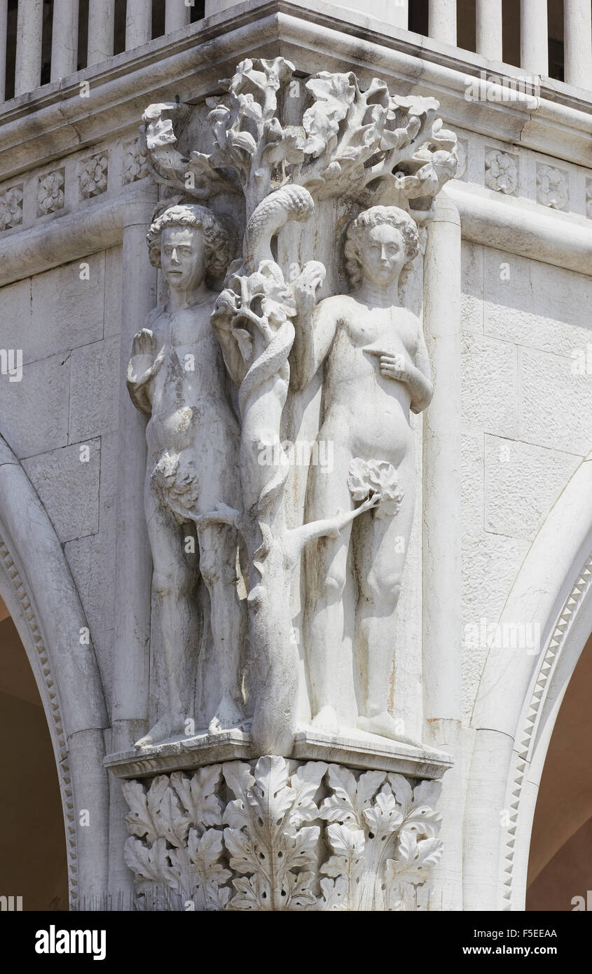 14th century sculpture of Adam and Eve by Antonio Rizzo Doge's Palace