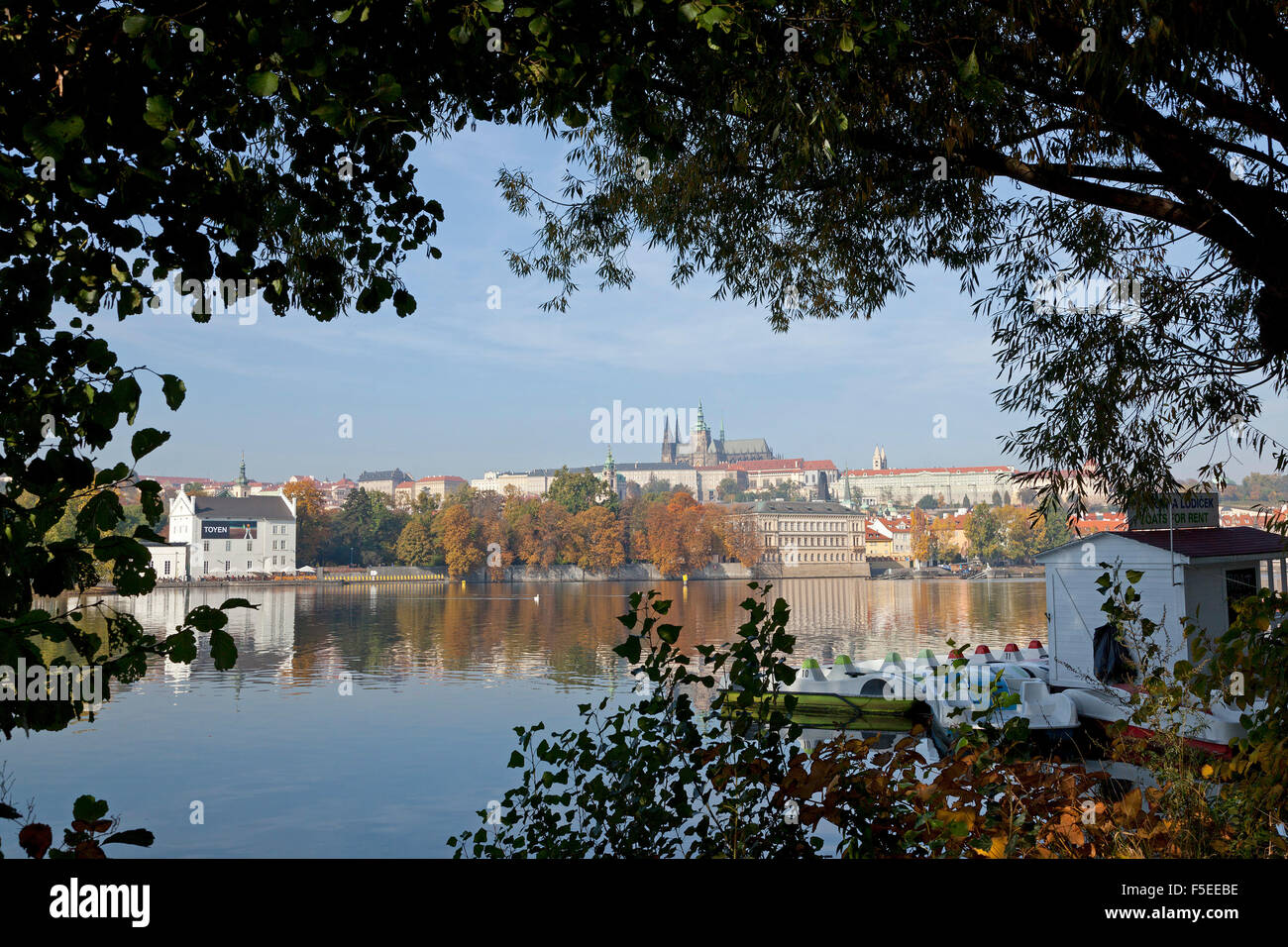 Prague Castle, River Vltava, Prague, Czech Republic Stock Photo