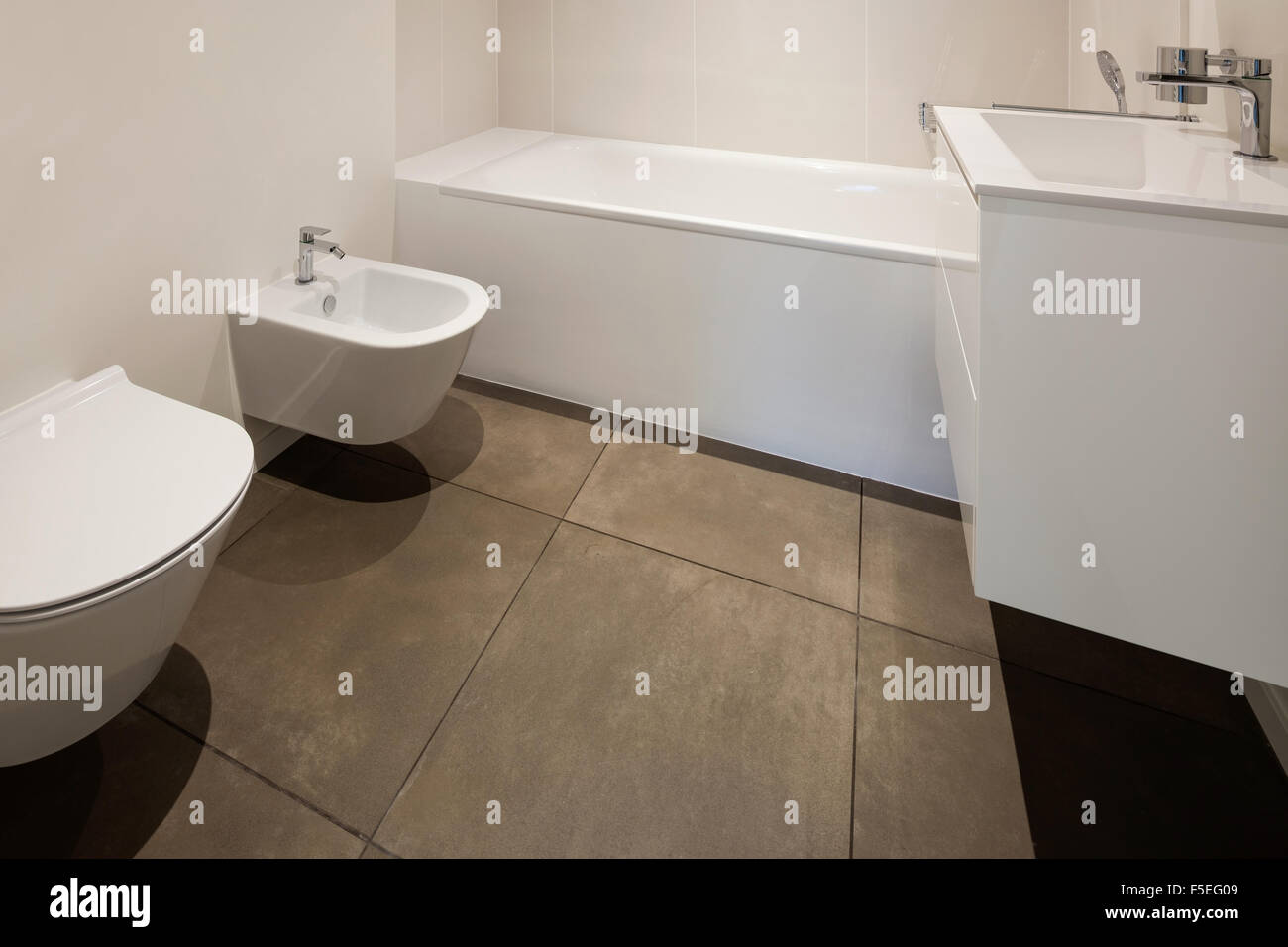 interior of new apartment, modern bathroom Stock Photo