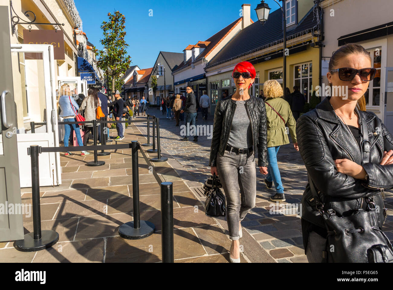 Paris, France, Chic Women Shopping, Walking, Luxury Stores in "La