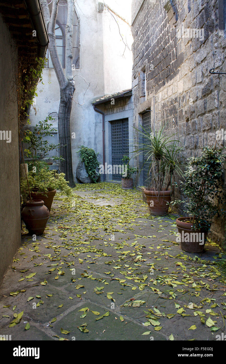 City of Viterbo, detail of passageway Stock Photo