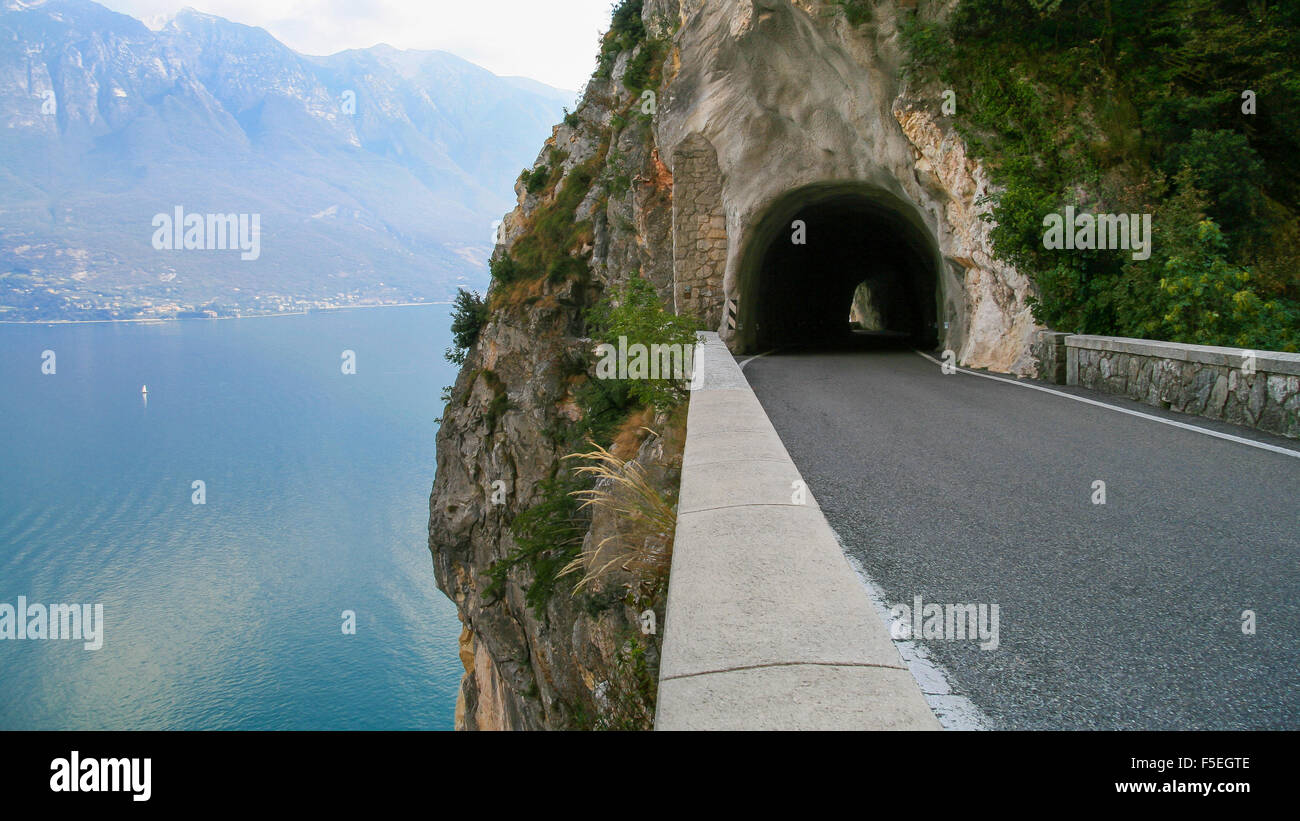 Lake Garda mountain road, Tremosine, Lombardy, Italy Stock Photo Alamy