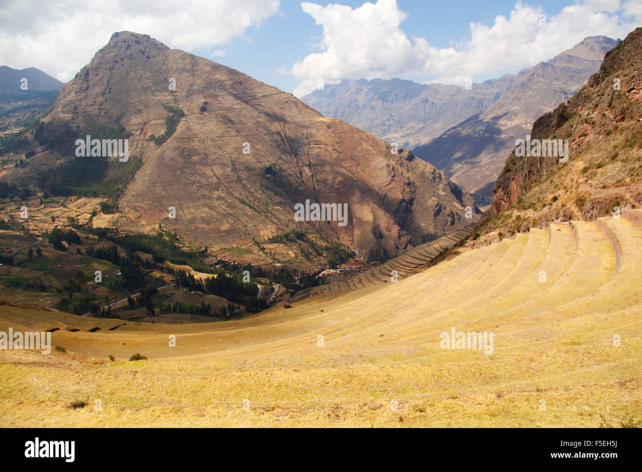 Incan terraces at Pisac, Cusco, Peru Stock Photo Alamy