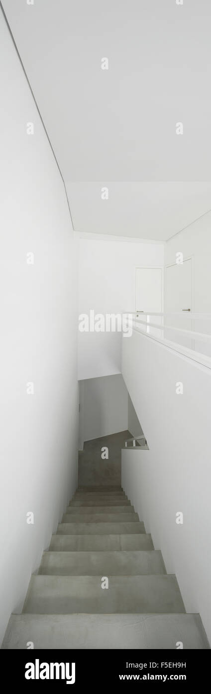architecture, interior modern house, cement staircase Stock Photo