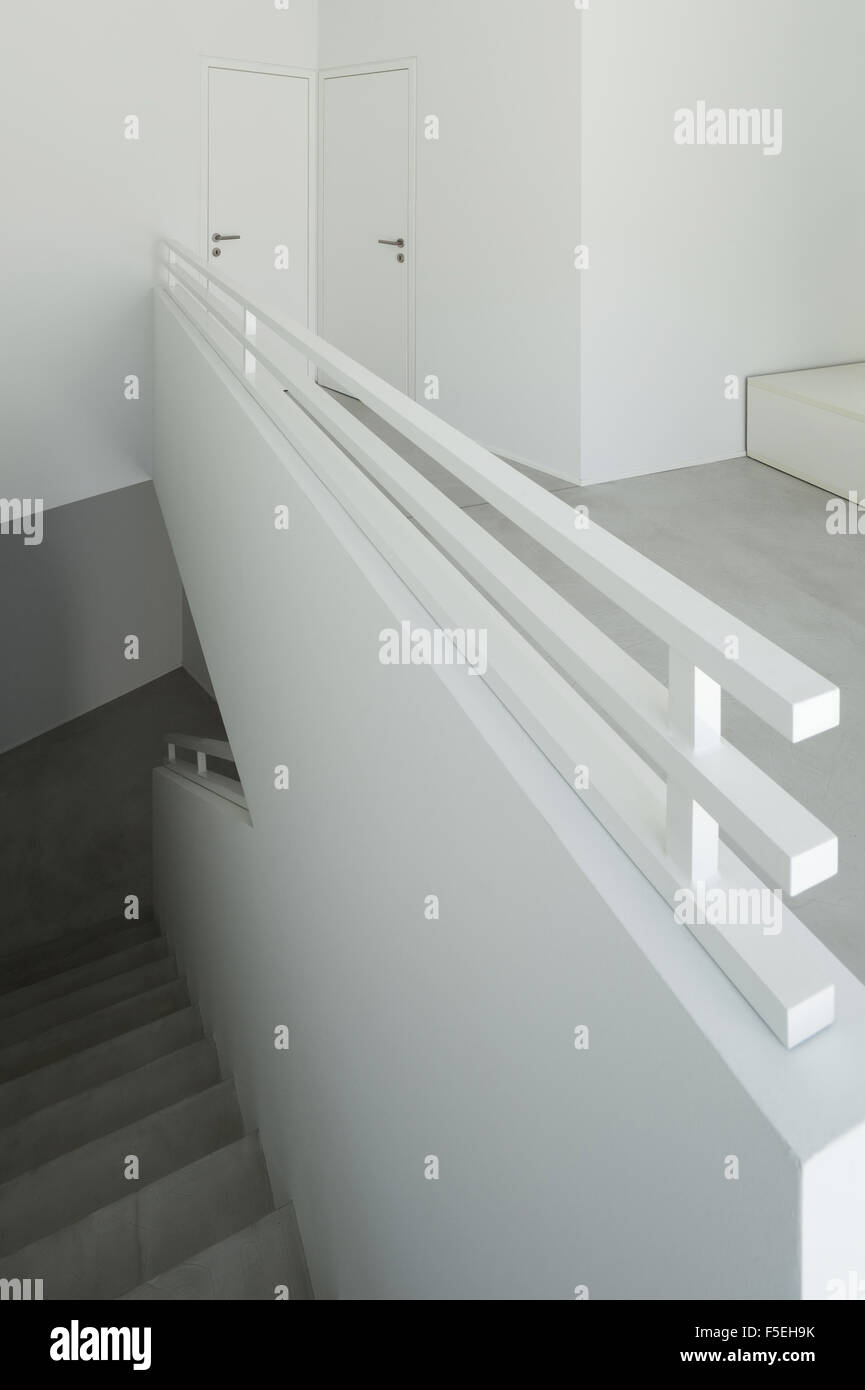 architecture, interior modern house, cement staircase Stock Photo