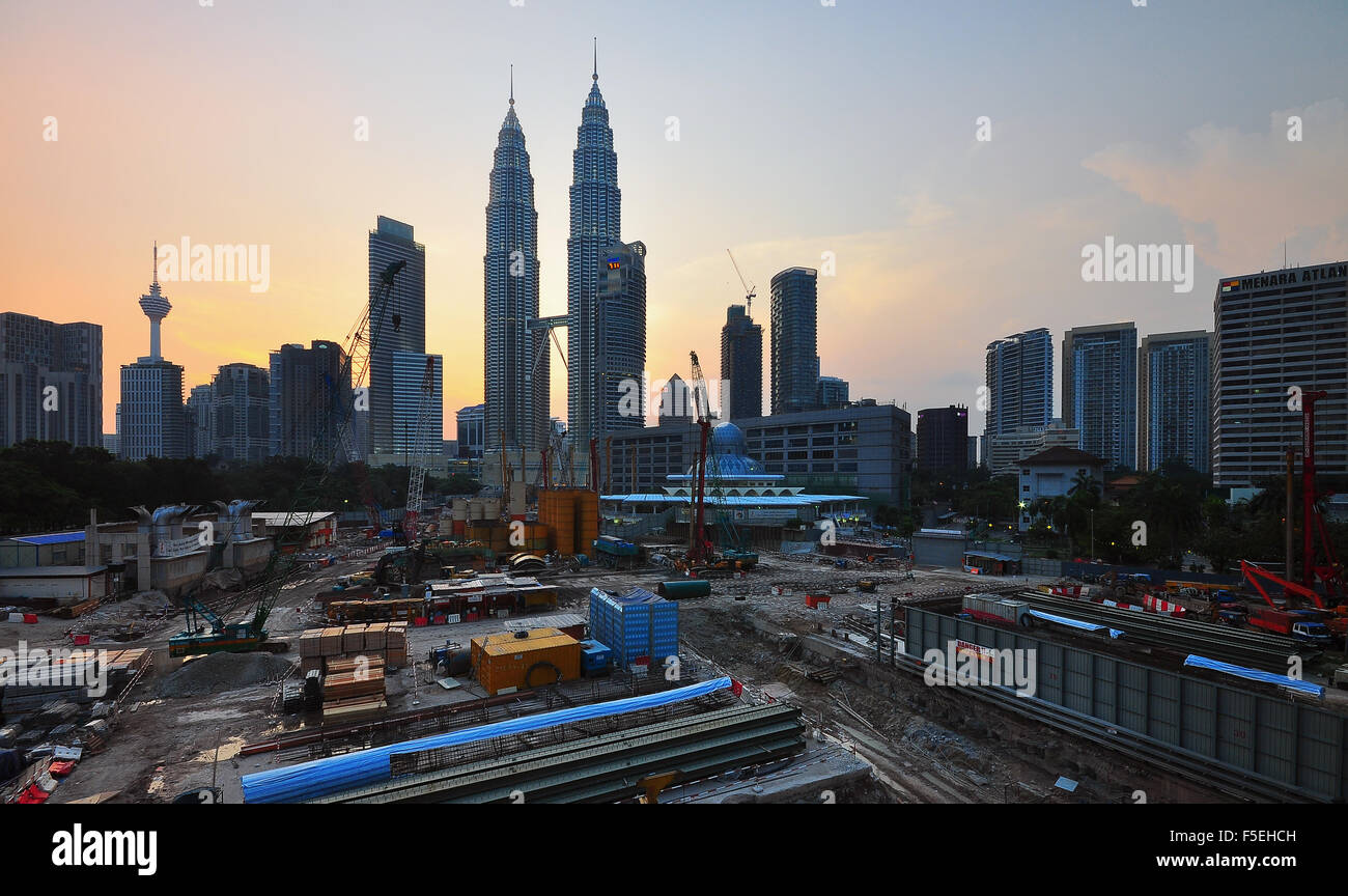 Construction work in Kuala Lumpur, Malaysia Stock Photo