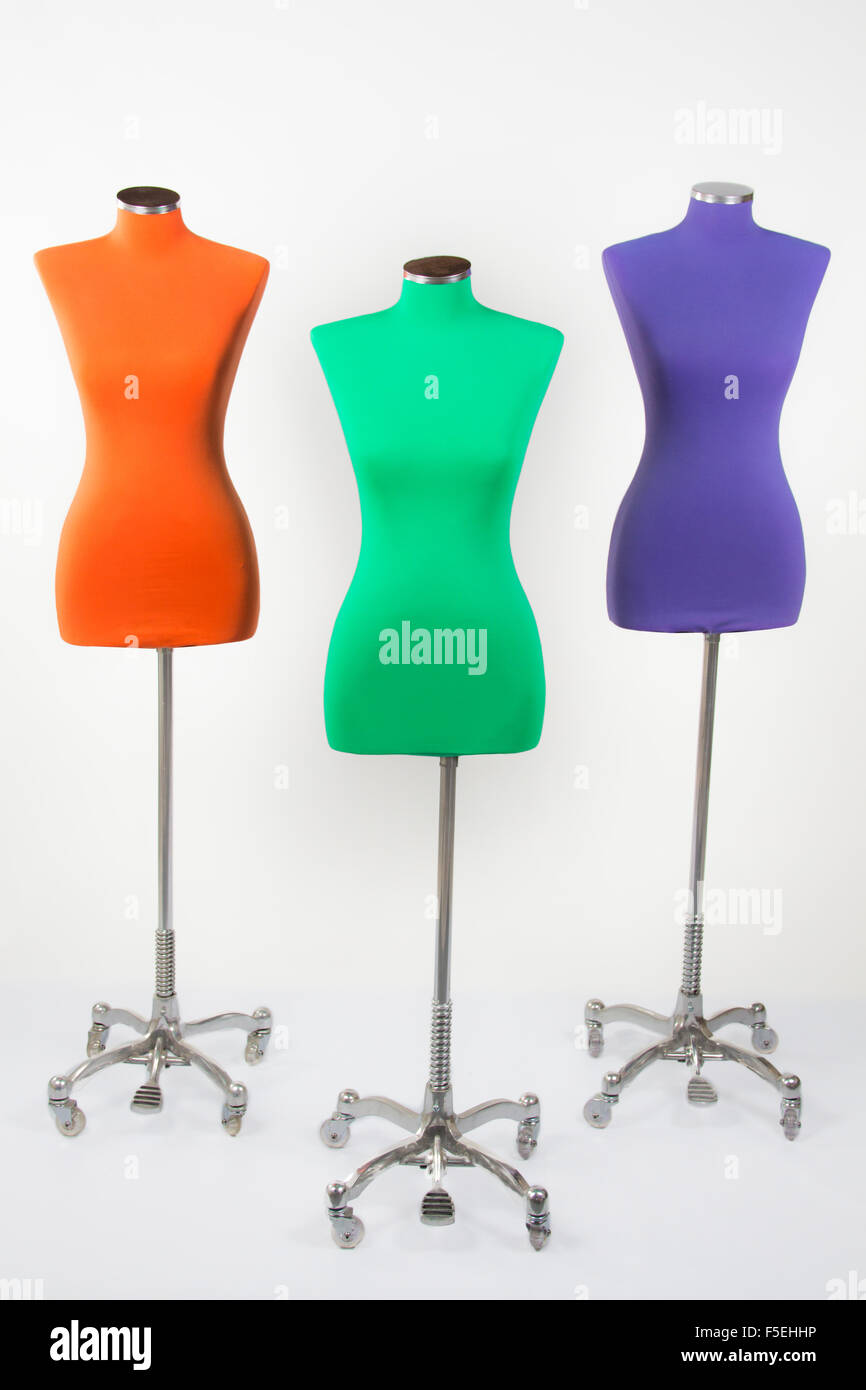 Three mannequins in a studio Stock Photo