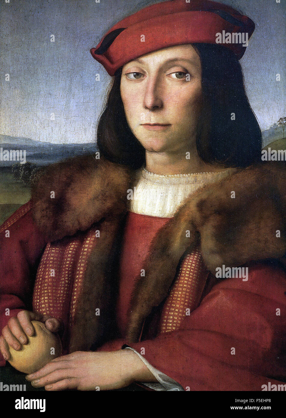 Raffaello Sanzio - Raffaello - Portrait of a Man, thought to be Francesco Maria della Rovere 1212 Stock Photo