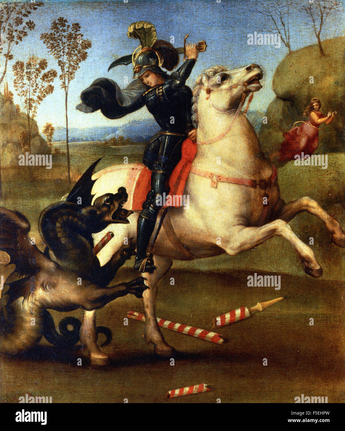 Raffaello Sanzio - Raffaello - Saint George and the Dragon Stock Photo