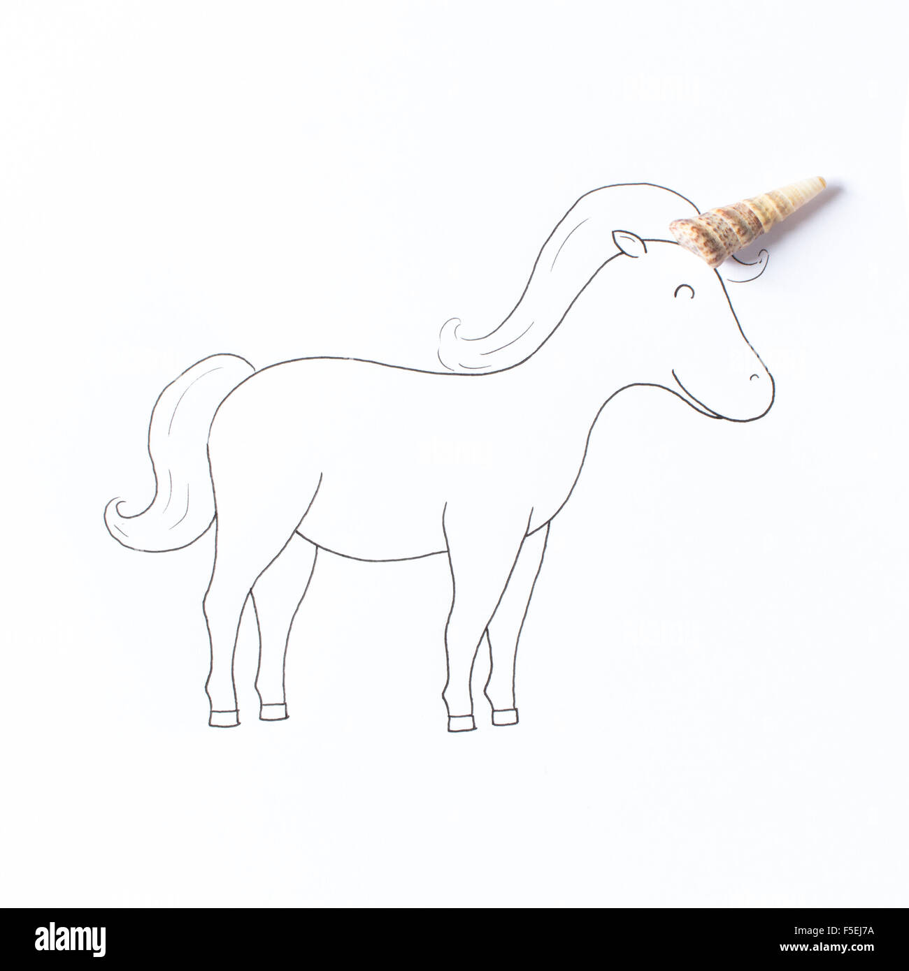 Conceptual drawing of a unicorn Stock Photo