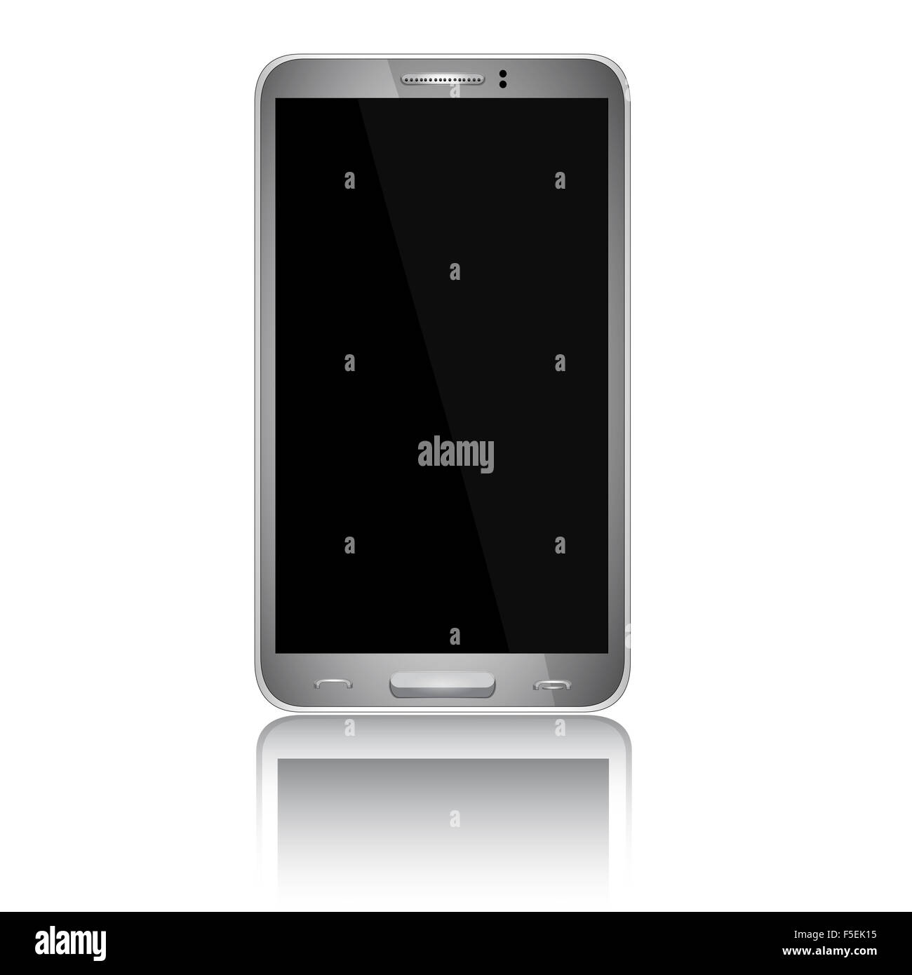 Realistic mobile phone with blank screen isolated on white background ...