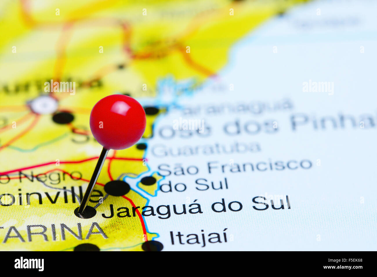 Jaragua do Sul pinned on a map of Brazil Stock Photo Alamy