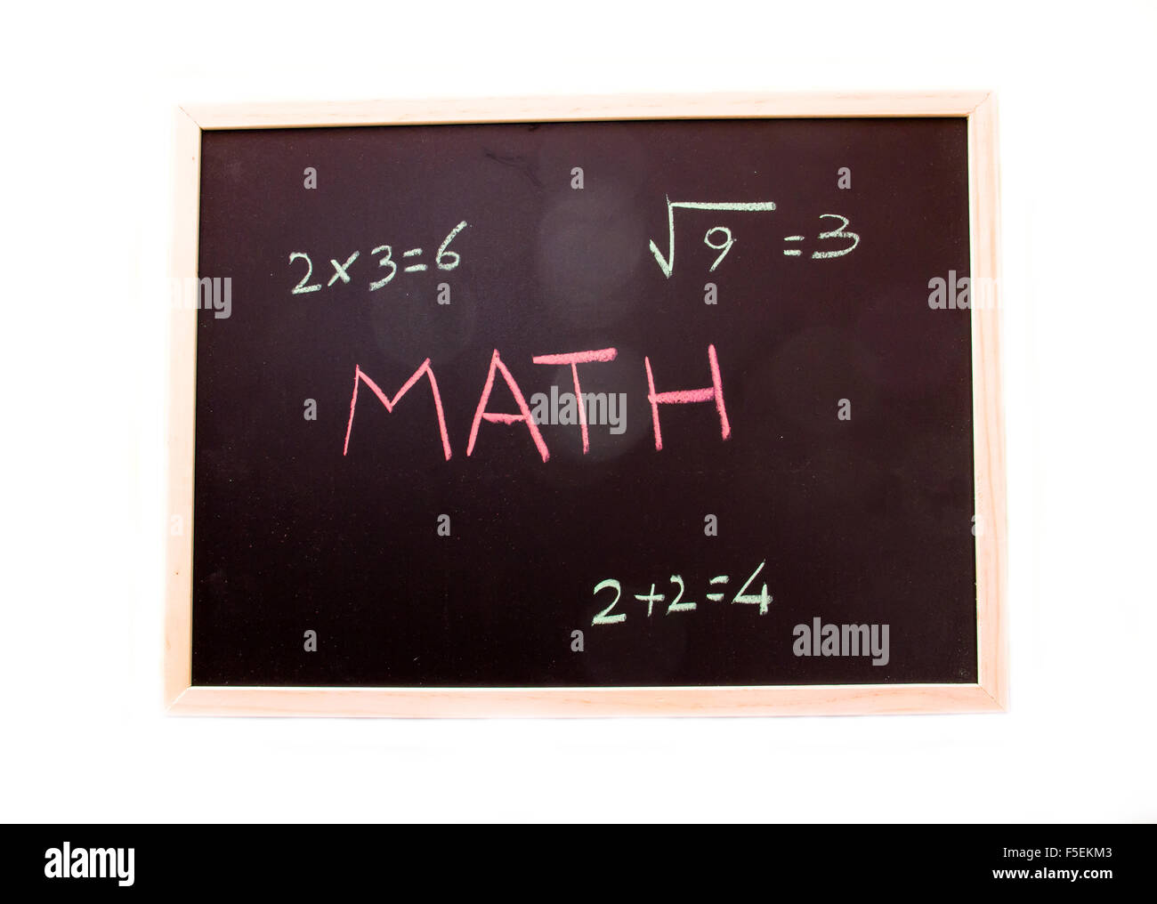 Blackboard with math lesson on a white background Stock Photo