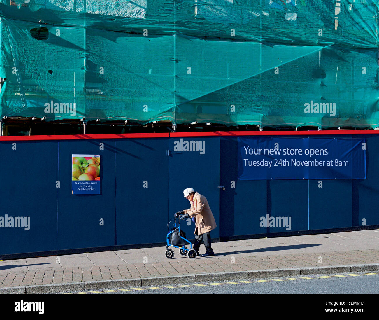 New Tesco store, still 'under wraps', Kendal, Cumbria, England UK Stock Photo