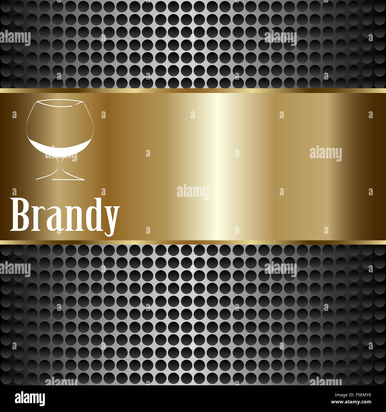 brandy glass design menu background. Vector Stock Photo