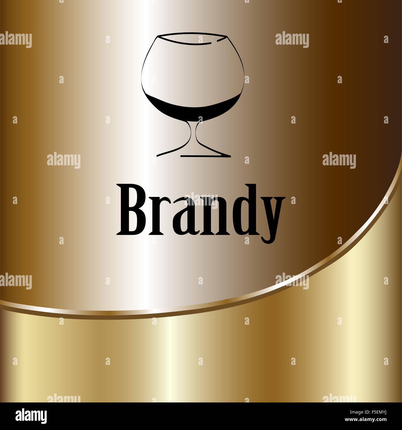 brandy glass design menu background. Vector Stock Photo