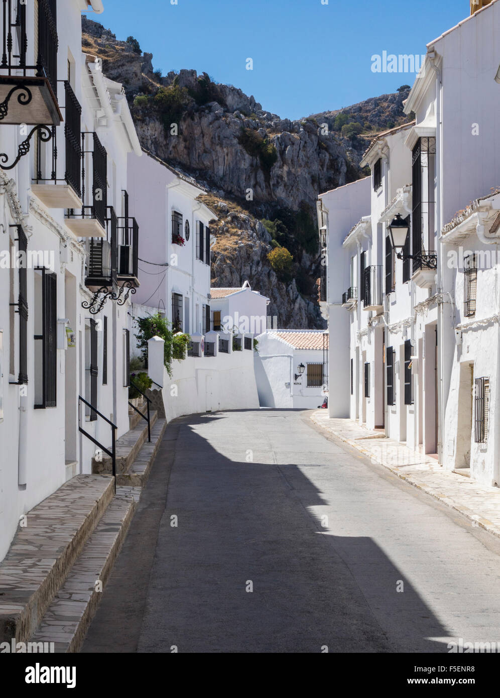 old street in the village of Zuheros in Andalucia in Southern Spain Stock Photo