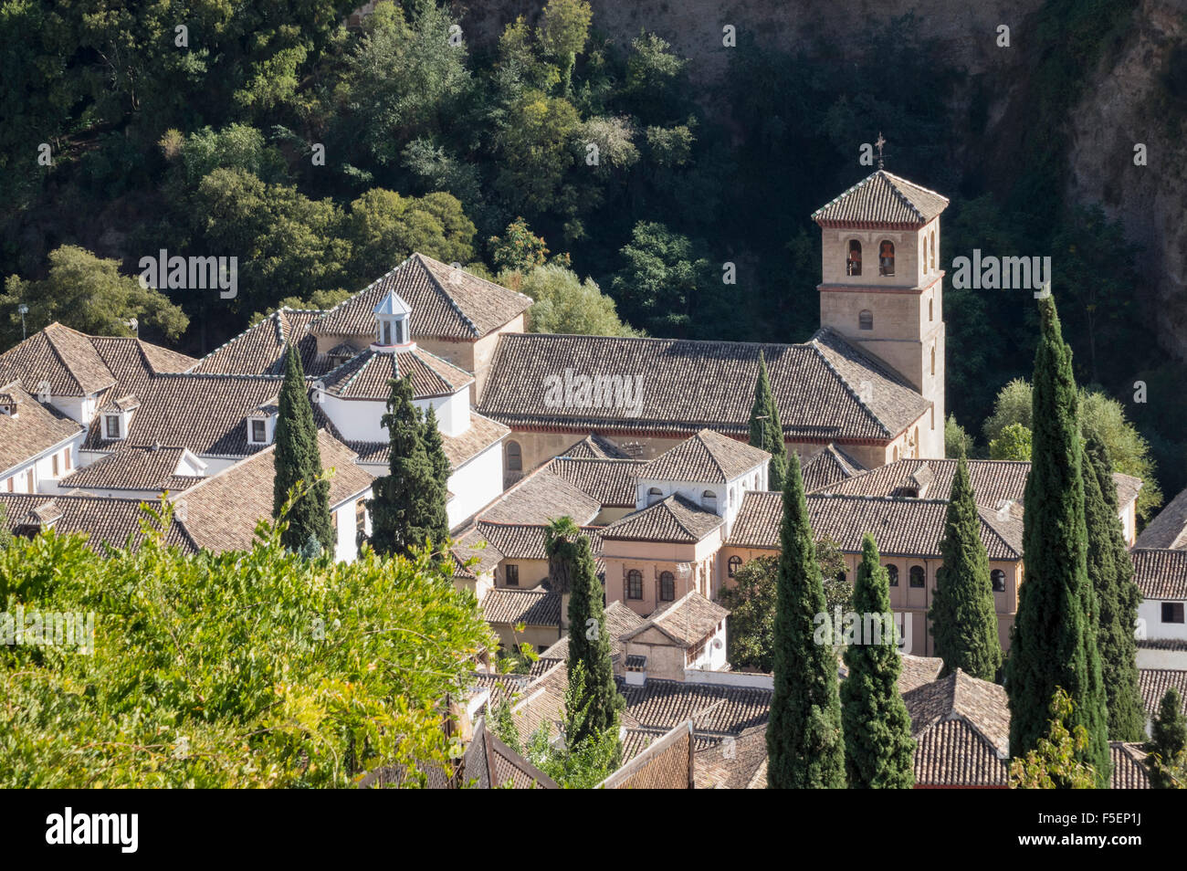 View of St Peter and St Paul church - San Pedro y San Pablo - in Granada in Andalucia, Spain, Europe Stock Photo