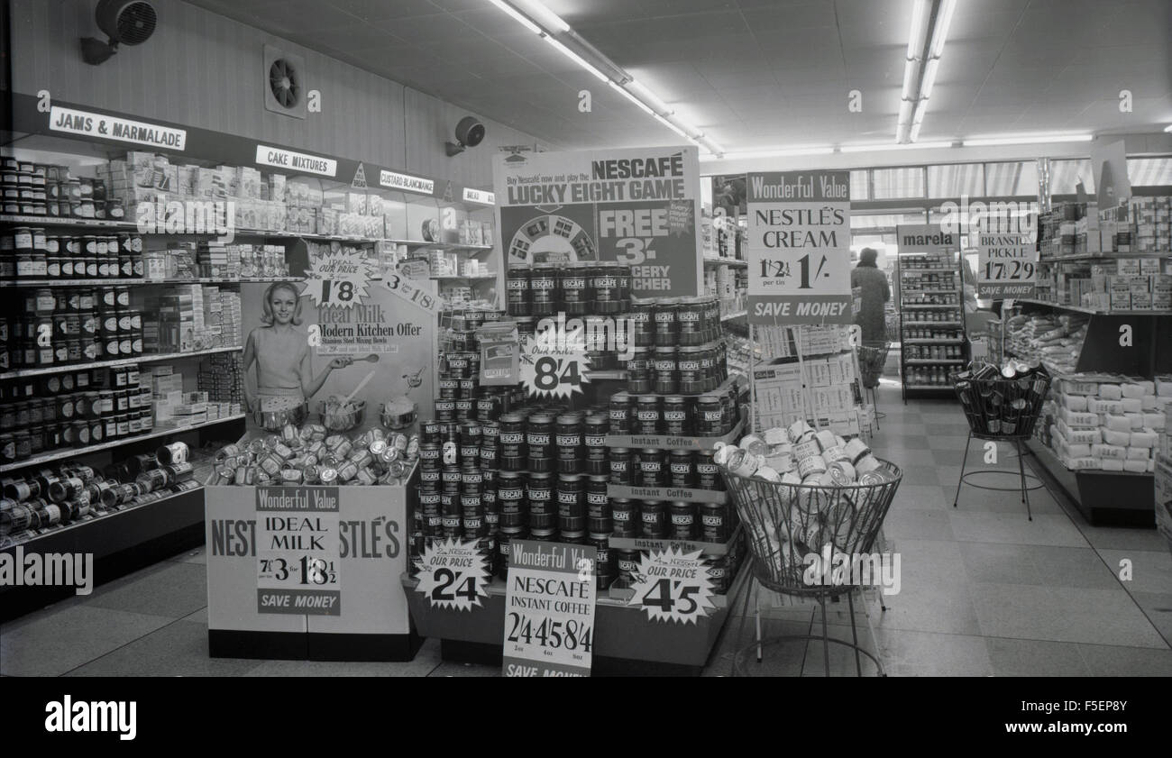 1950s historical picture, early minimarket or supermarket promotional