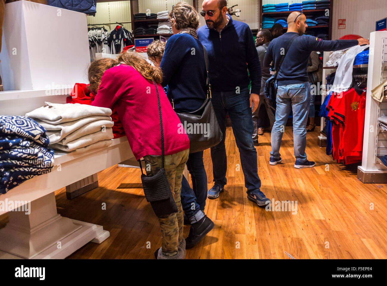 Paris, France, Family Shopping in Fashion Clothes Stores, in "La Vallee  Village", Discount Shops, "Ralph Lauren" Clothing Shop Stock Photo - Alamy