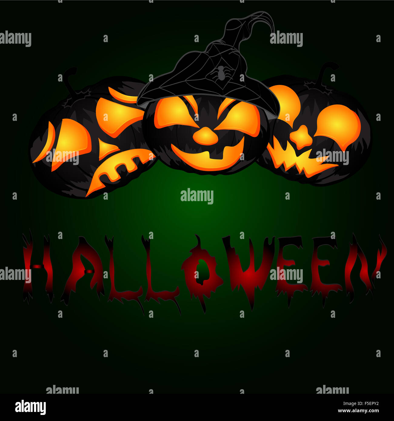 Happy Halloween Poster. Vector illustration. Stock Photo