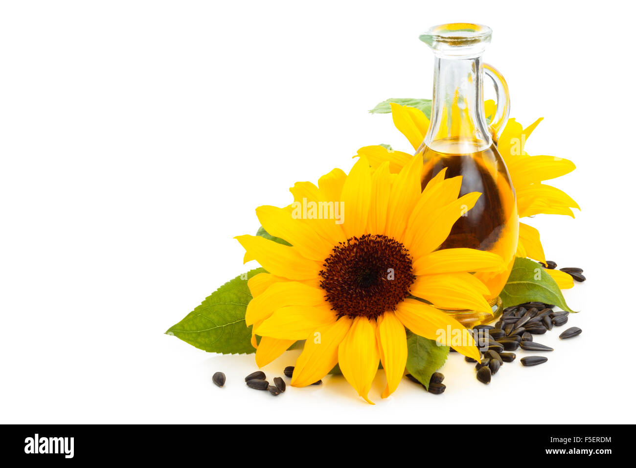 Sunflowers, sunflower oil and sunflower seeds Stock Photo Alamy
