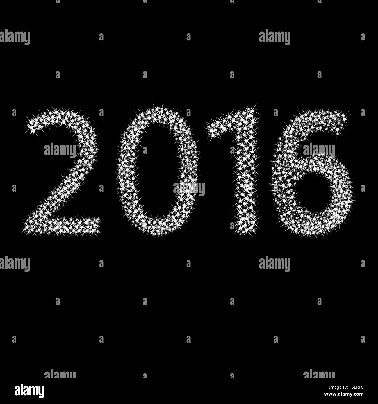 Happy New Year 2016 From Stars. Vector Stock Photo