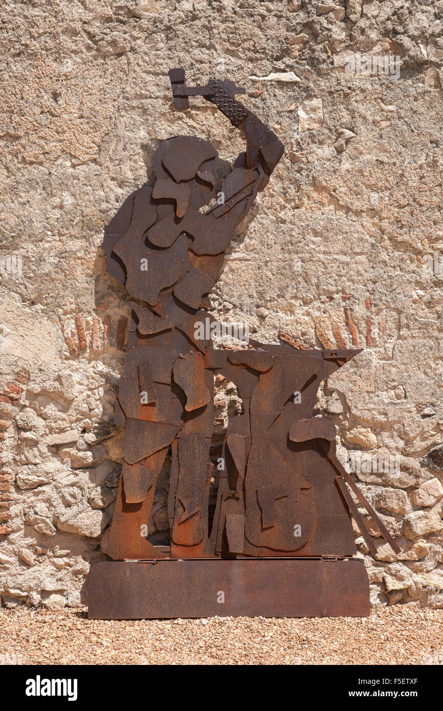 Santa Maria Church - Ignacio Zuloaga Museum Sign; Pedraza; Segovia Stock Photo