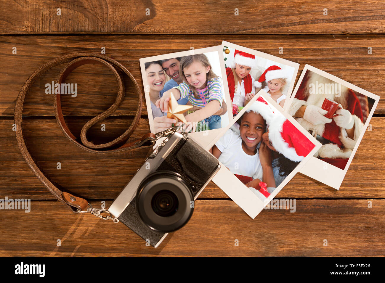 Composite image of family christmas portrait Stock Photo