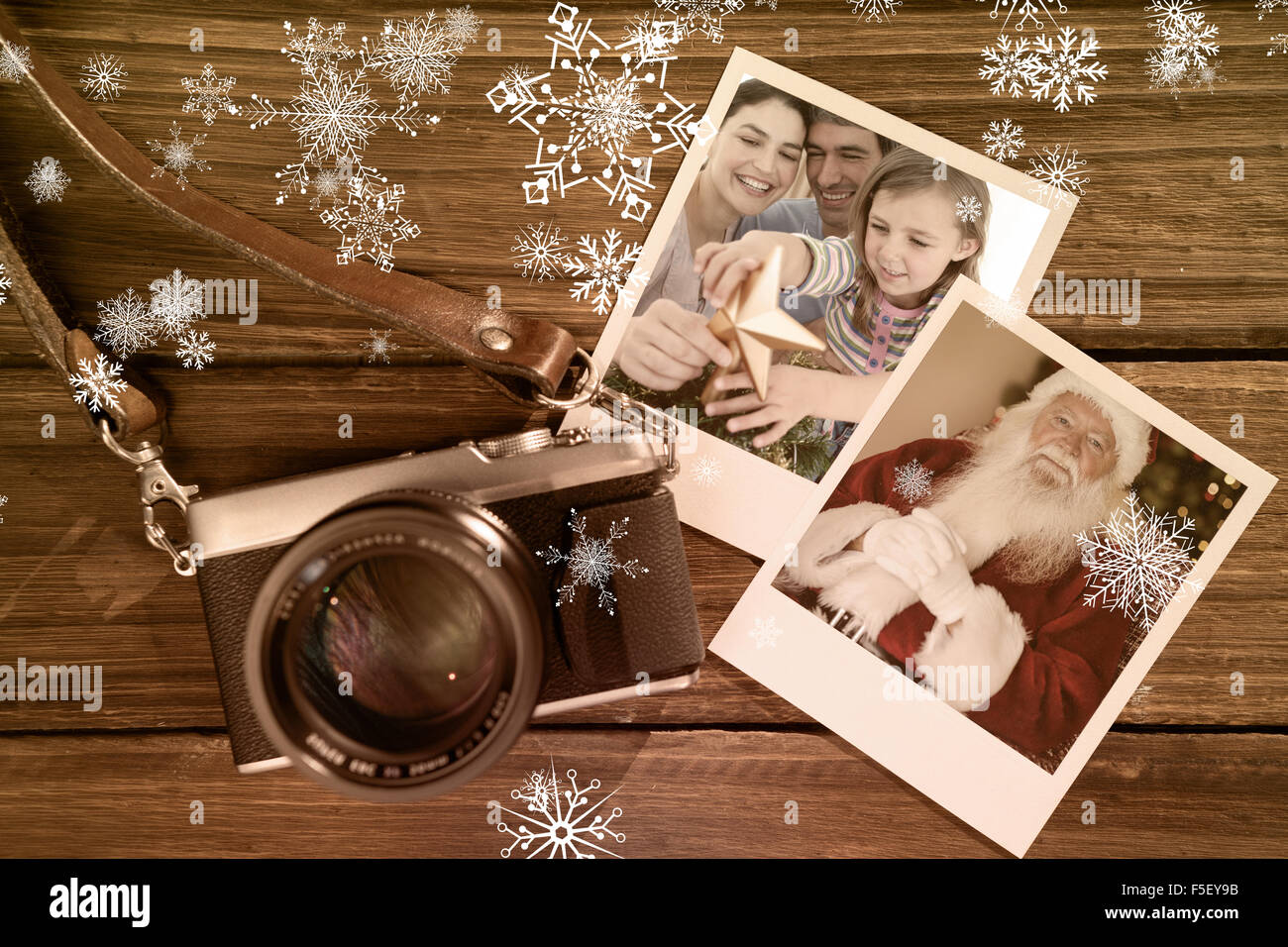 Composite image of family christmas portrait Stock Photo