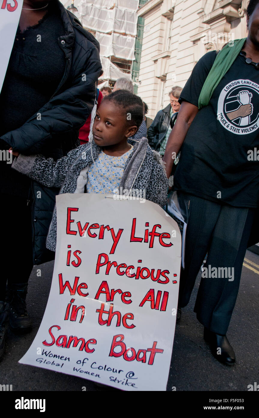 Friends and families of those who Died in Police Custody march through London Death in Custody Campaign Stock Photo