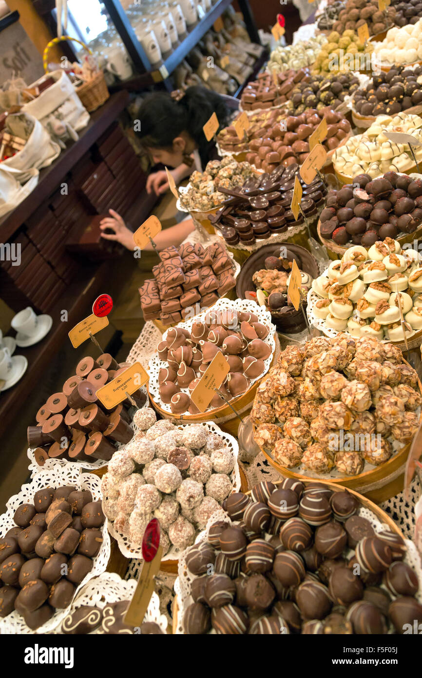Lviv, Ukraine, the Lviv chocolate factory in the wul Serbska in the old ...