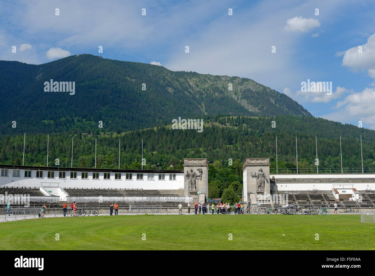 Olympiastadion, venue for 1936 Winter Games, Garmisch-Partenkirchen District, Upper Bavaria, Bavaria, Germany Stock Photo