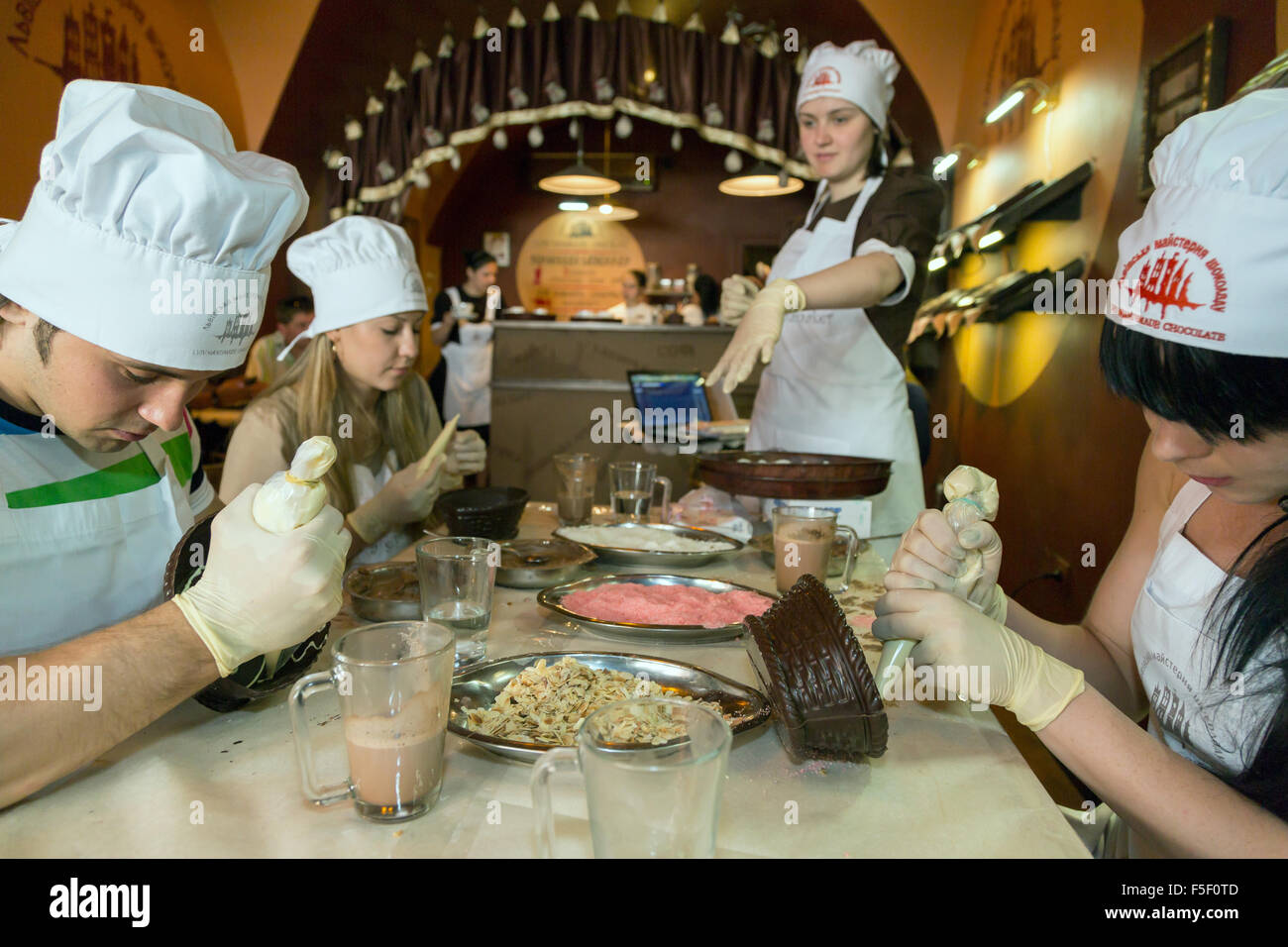 Lviv, Ukraine, the Lviv chocolate factory in the wul Serbska in the old ...