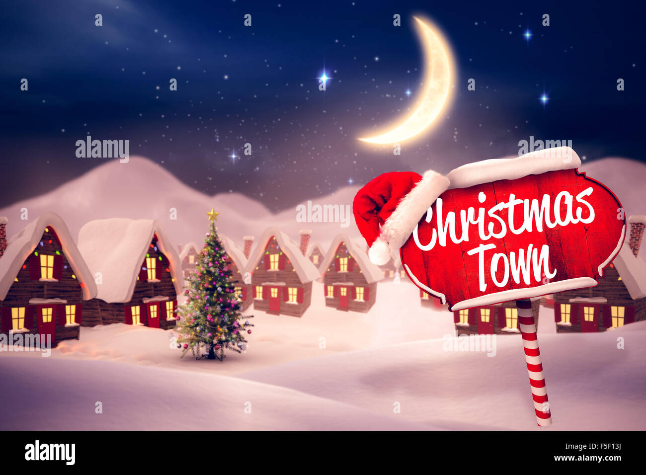 Composite image of christmas town Stock Photo