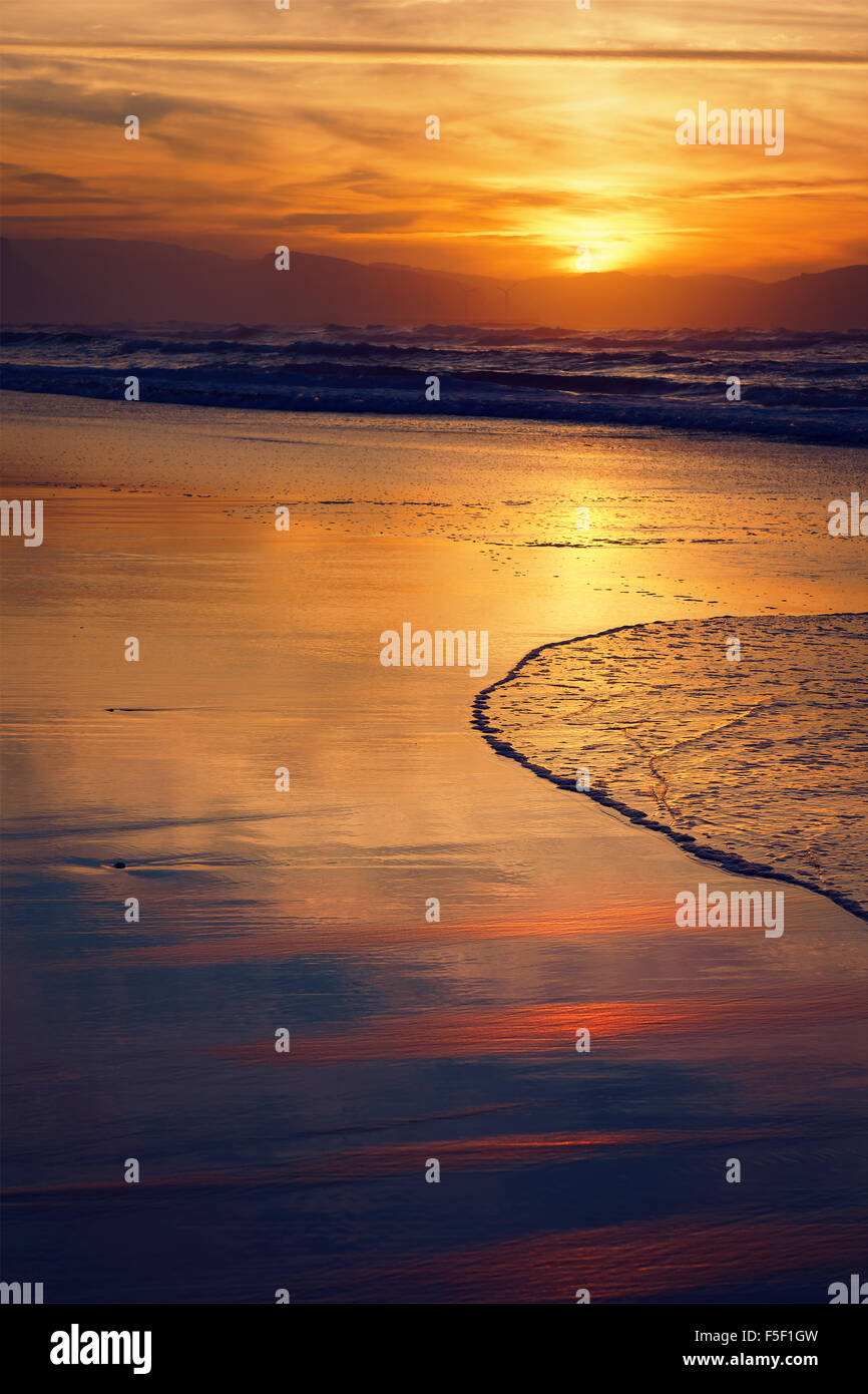 beach shore at the sunset Stock Photo - Alamy