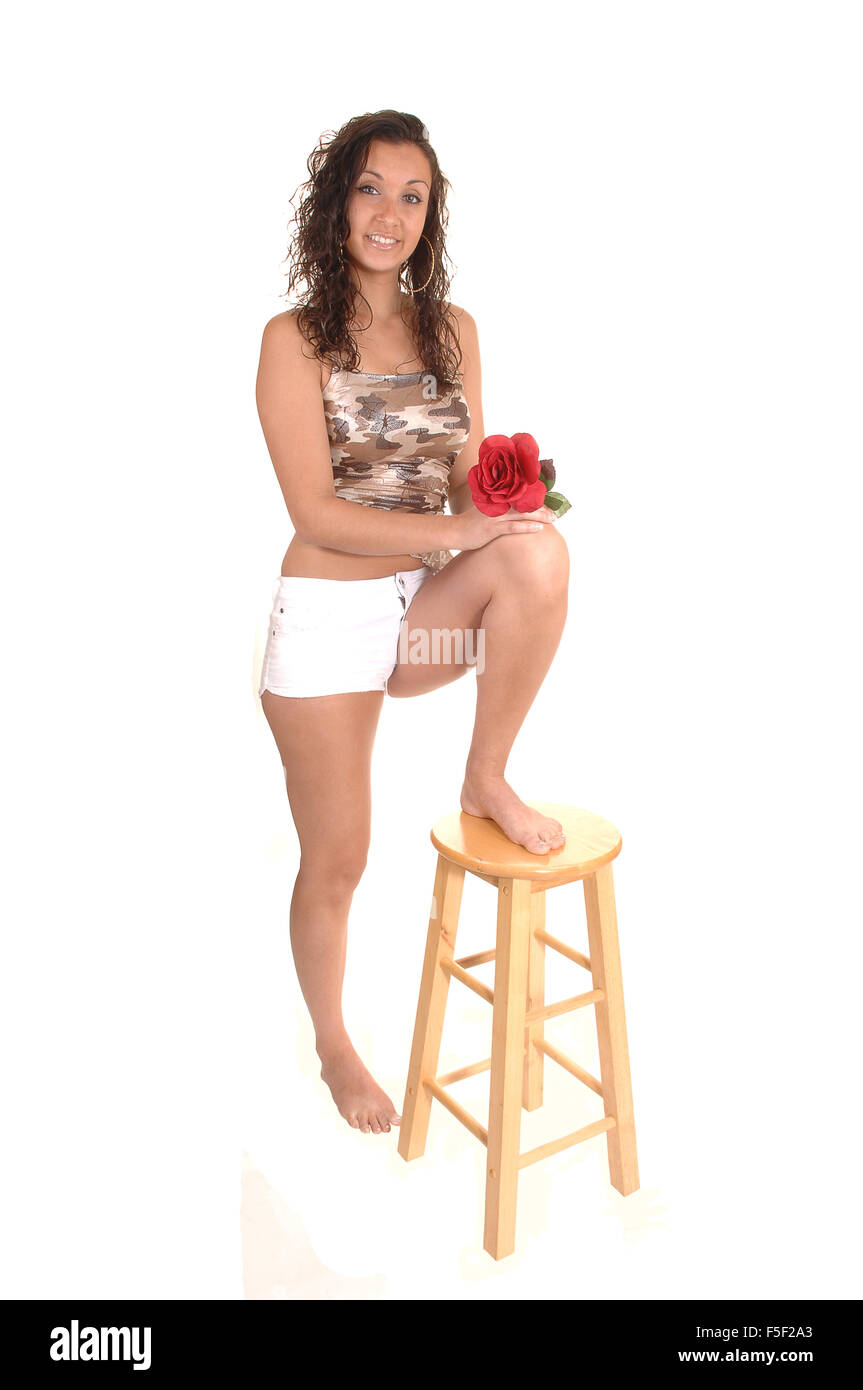 girl in white shorts