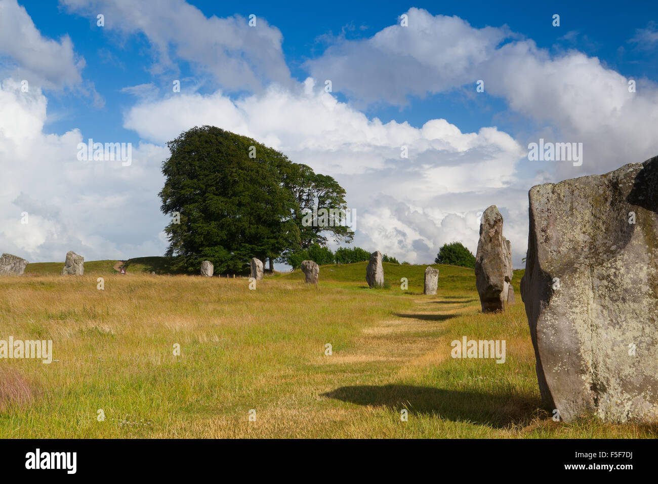 Stone circle in Avebury. It is the largest stone circle in the world ...