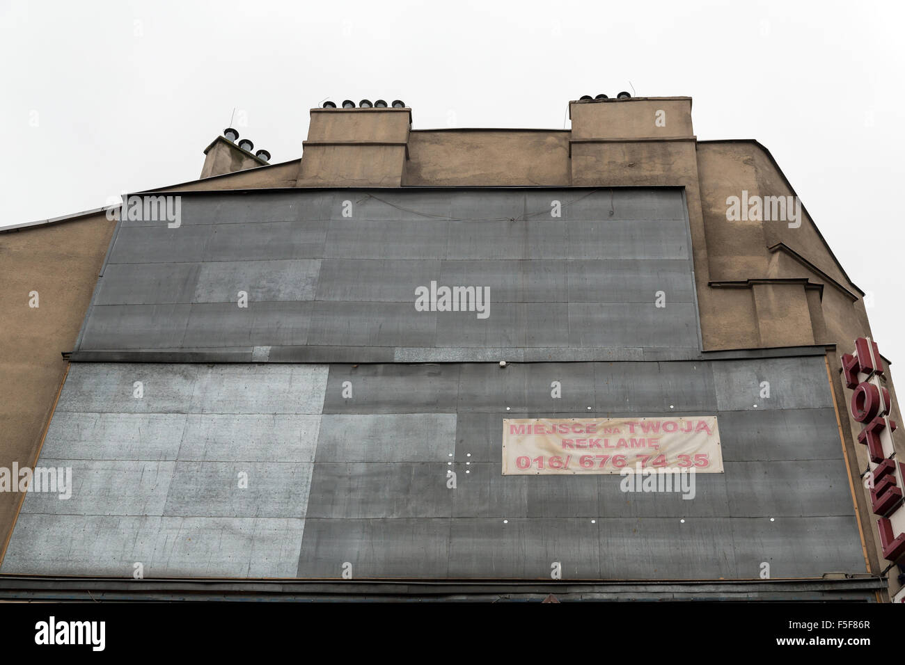 Przemysl, Poland, empty billboard in downtown Stock Photo