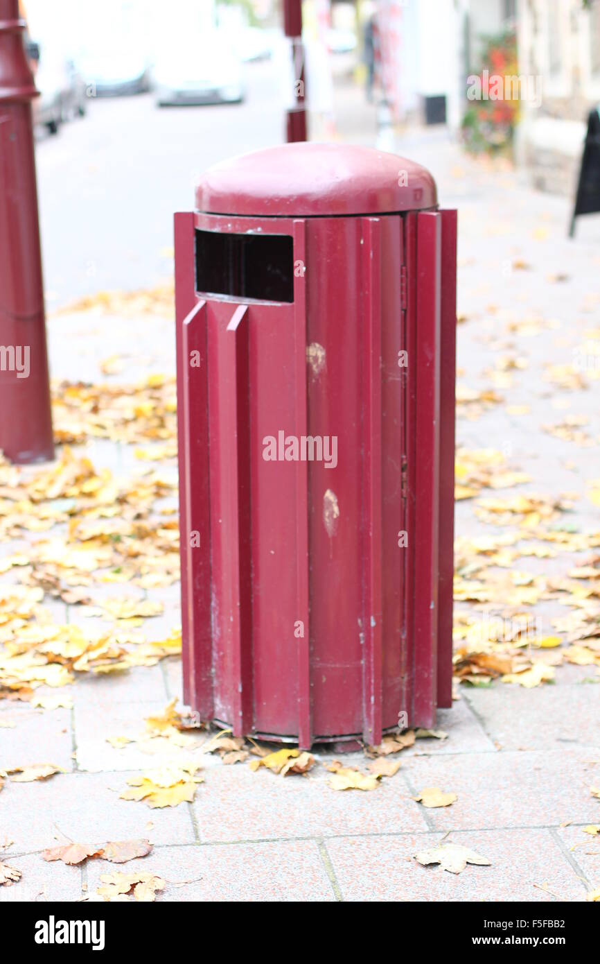 Big red rubbish bin Stock Photo Alamy