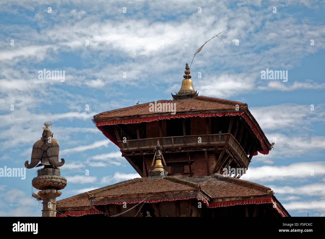 Lalitpur Durbar Square monuments before getting damagen in 2015 earthquake Stock Photo