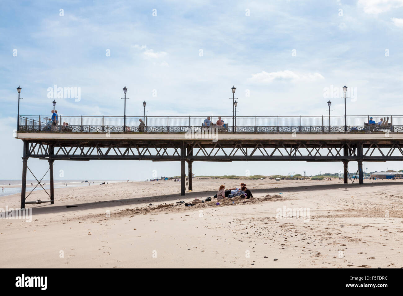 Skegness beach and pier, Skegness, Lincolnshire coast, England, UK Stock Photo