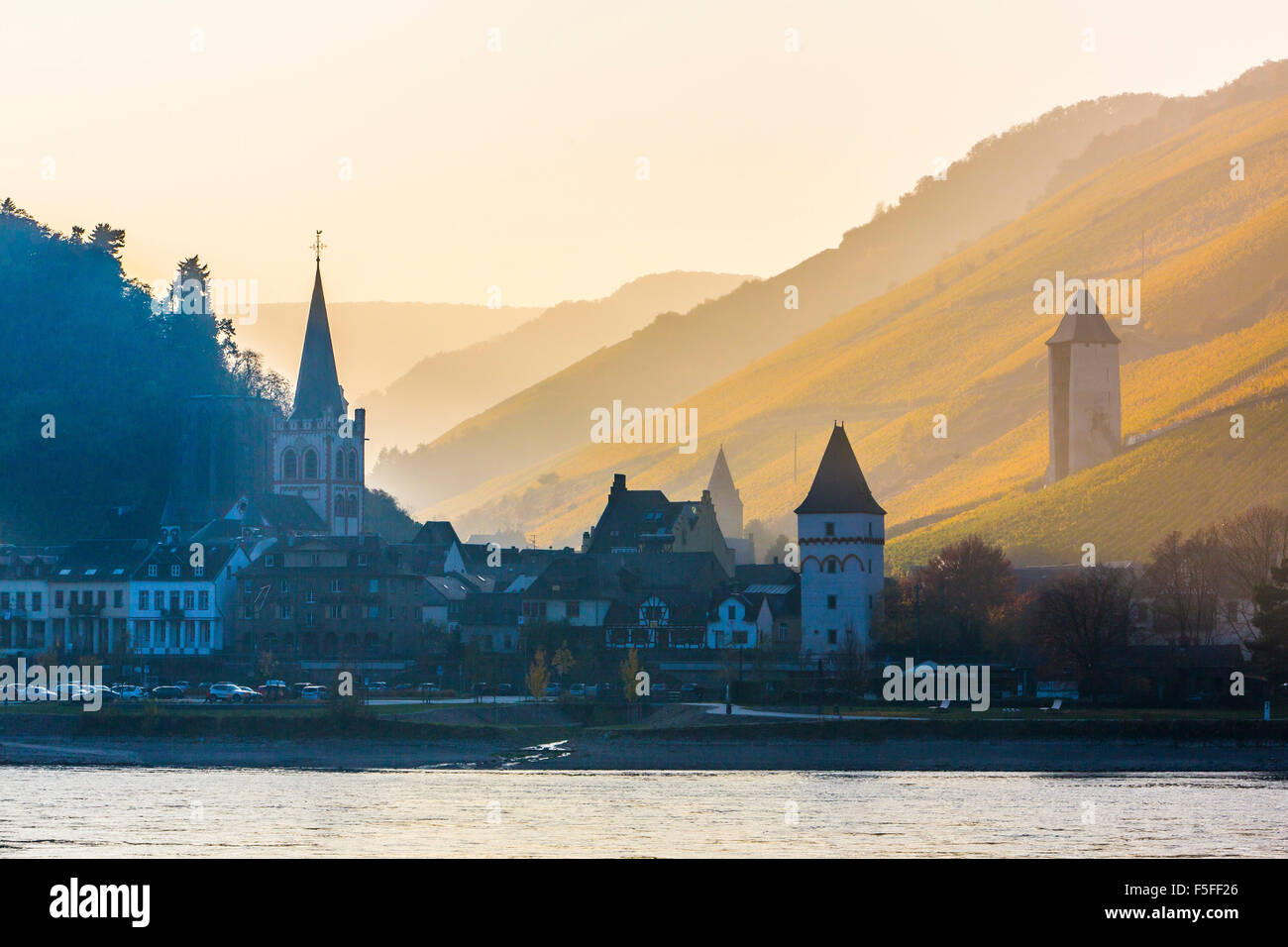 Skyline of Bacharach, a wine city in the Upper Middle Rhine Valley