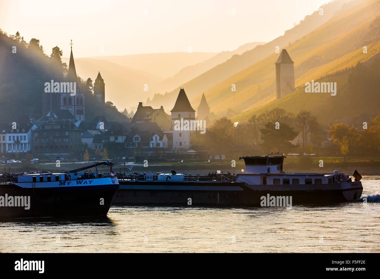 Skyline of Bacharach, a wine city in the Upper Middle Rhine Valley