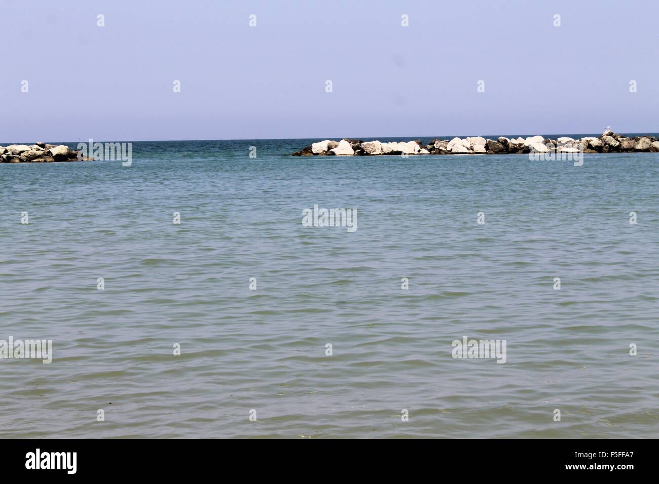 beach of Cesenatico on the Adriatic sea in Romagna, Italy Stock Photo