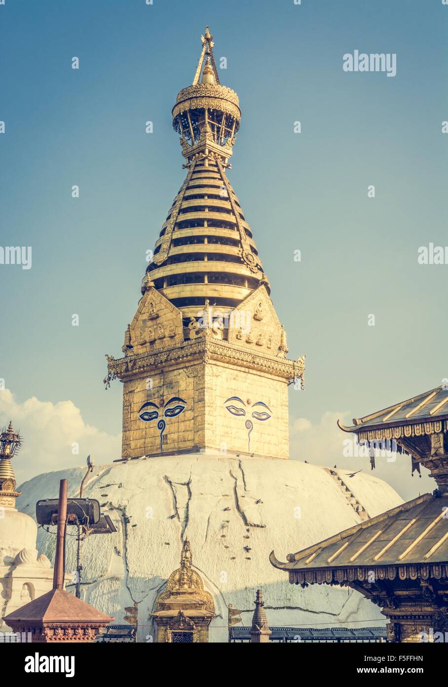 Swayambhunath or Monkey temple Stock Photo - Alamy